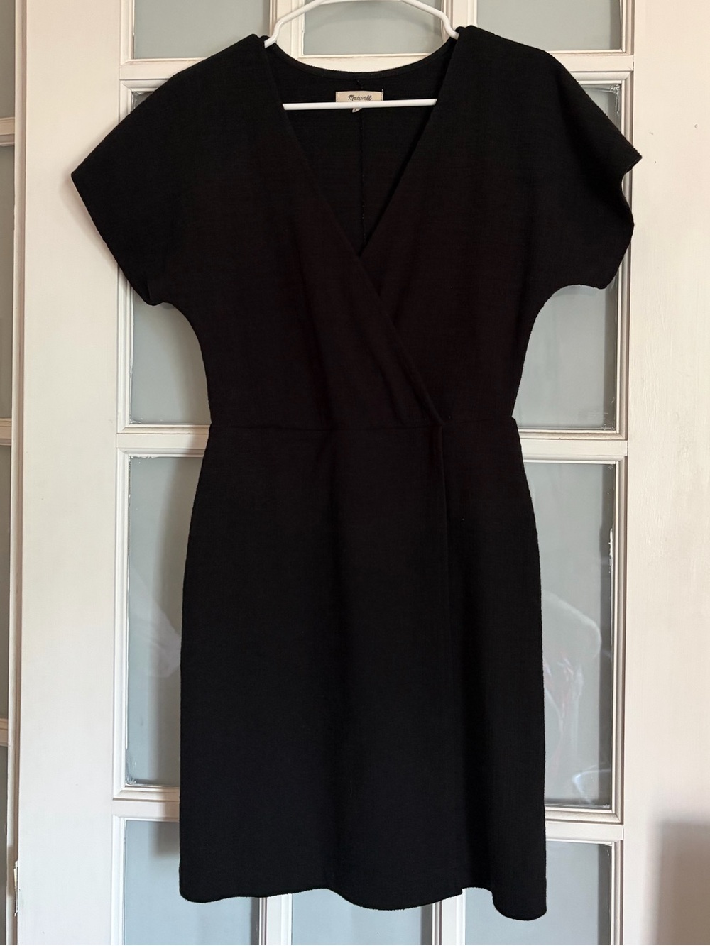 Madewell Black V-Neck Short Sleeve Dress